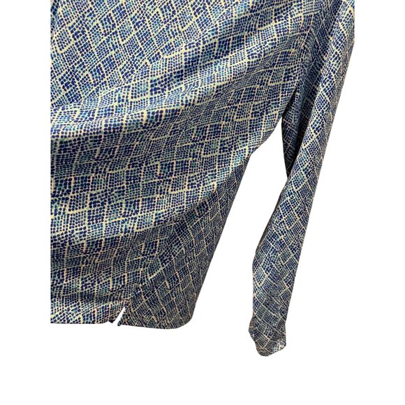 San Soleil Blue Mosaic Print Zip Pullover Upf 50 Athletic TopSz L - Picture 8 of 11